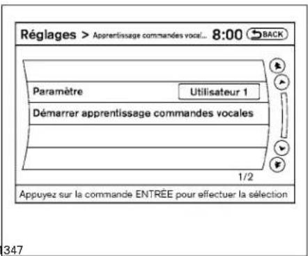 INFINITI QX60 (2013) - Programmerlesystèmepour l'apprentissagedelavoixde l'utilisateur - 2