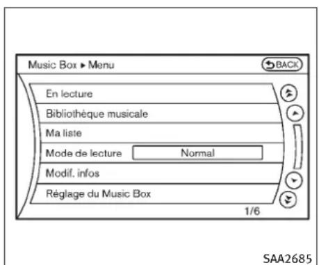 INFINITI FX35 (2011) - Sélectiondepiste(modèlesavecsystème denavigation): - 1