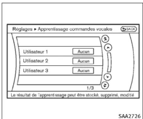 INFINITI FX35 (2011) - Enregistrementdelavoixdel'utilisateur danslesystème: - 1
