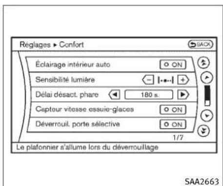 INFINITI FX35 (2011) - Autresréglages(modèlesavec systèmedenavigation) - 1