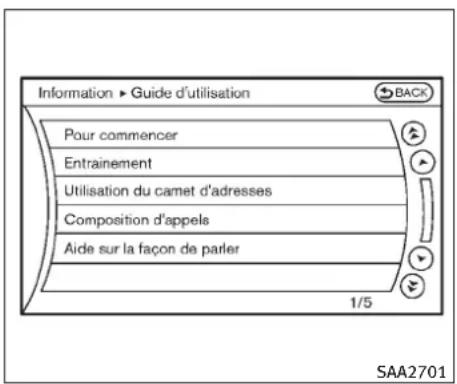 INFINITI FX35 (2011) - Affichageduguided'utilisation - 1