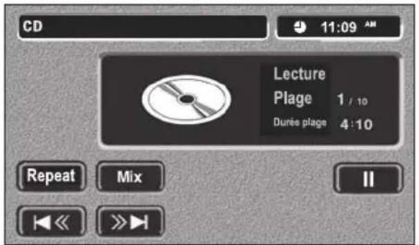 CD 11:09 AM Lecture Plage 1 / 10 Durée plage 4:10 Repeat Mix II