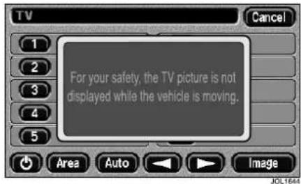 JAGUAR XJ (2000) - TV inhibit with vehicle moving - 1