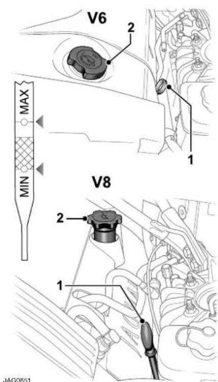 JAGUAR XJ (2000) - ENGINE OIL LEVEL - 1