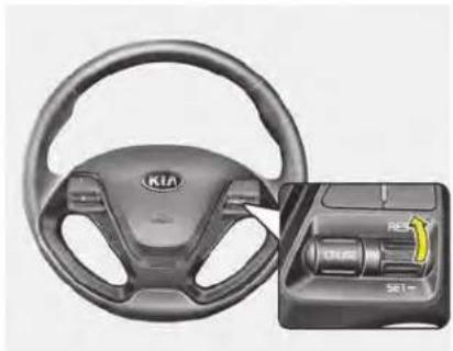 KIA Forte5 (2014) - To increase cruise control set speed: - 1