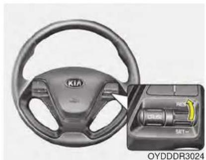 KIA Forte5 (2014) - To resume cruising speed at more than approximately 40 km/h (25 mph): - 1