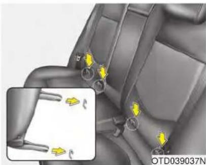 KIA Forte5 (2014) - WARNING - Unused rear seatbelts - 1