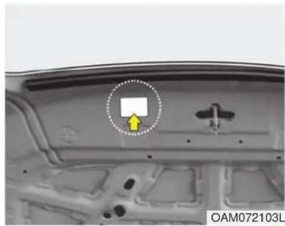 KIA Soul (2013) - ÉTIQUETTE DE FLUIDE FRIGORIGÈNE (SI EQUIPÉ) - 1