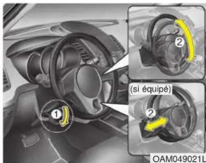 KIA Soul (2013) - AVERTISSEMENT - Réglage du volant - 1