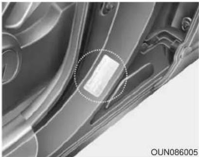 KIA Soul (2012) - Recommended cold tire inflation pressures - 1