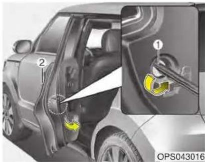 KIA Soul (2014) - Serrure de porte arrière à l'épreuve des enfants - 1