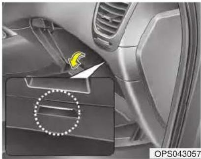 KIA Soul (2014) - Éclairage de la boîte à gants (si équipé) - 1