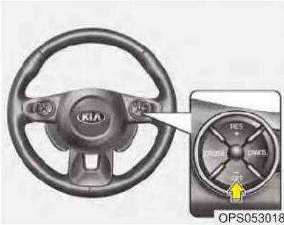 KIA Soul (2014) - Pour réduire la vitesse réglée : - 1