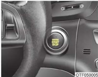 KIA Optima Hybrid (2012) - BOUTON DE DÉMARRAGE/ARRÊT DU MOTEUR (SI ÉQUIPÉ) - 1