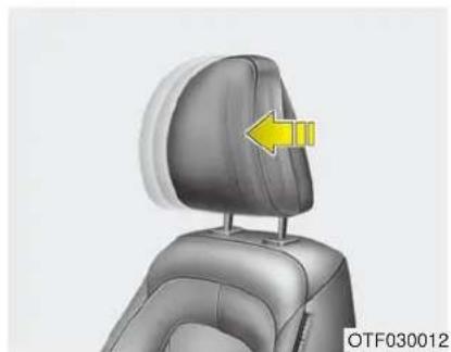 KIA Optima Hybrid (2012) - AVERTISSEMENT - Démontage et réglage de l'appuie-tête - 1