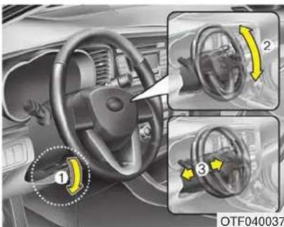 KIA Optima Hybrid (2012) - AVERTISSEMENT - Réglage du volant - 1