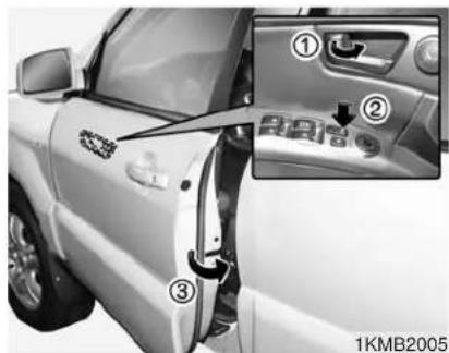 KIA Sportage (2010) - Fonctionnement du verrouillage des portes à partir de l'extérieur du véhicule - 1