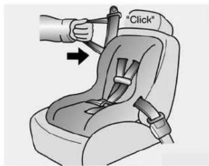 KIA Sedona (2012) - Ceinture de sécurité passager mise en mode de verrouillage automatique - 3