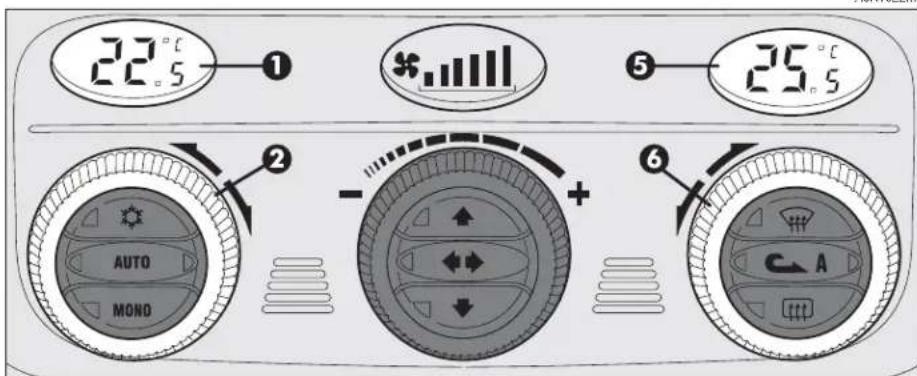 ALFA ROMEO 159 (2010) - AIR TEMPERATURE ADJUSTMENT KNOBS (fig. 107) - 1