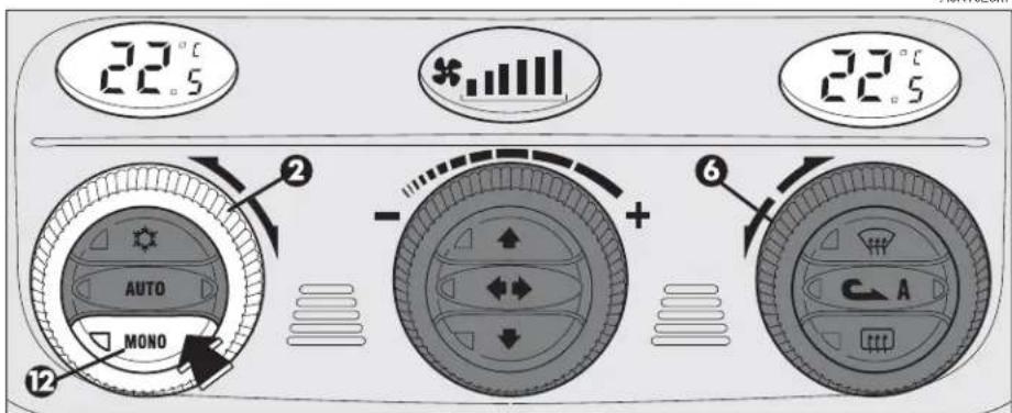 ALFA ROMEO 159 (2010) - MONO BUTTON FOR ALIGNMENT OF THE TEMPERATURE SET (fig. 110) - 1