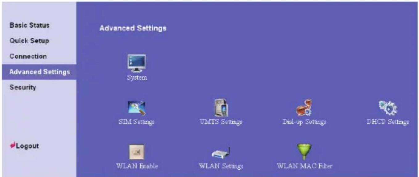 HUAWEI B970 - Advanced Settings Overview - 1