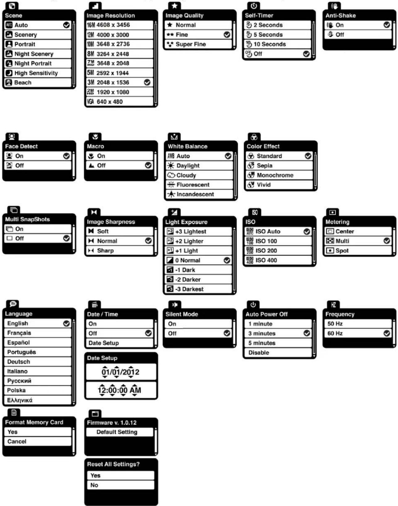 POLAROID iS326 - Photo Capture Mode Menus - 1