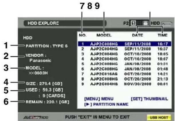 PANASONIC AG-HPX300P - Viewing hard disk drive data - 1