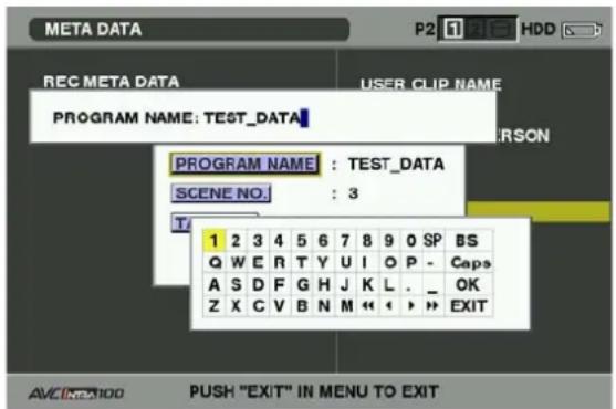 PANASONIC AG-HPX300P - Press the THUMBNAIL MENU button to select META DATA → PROPERTY from the thumbnail menu. - 3