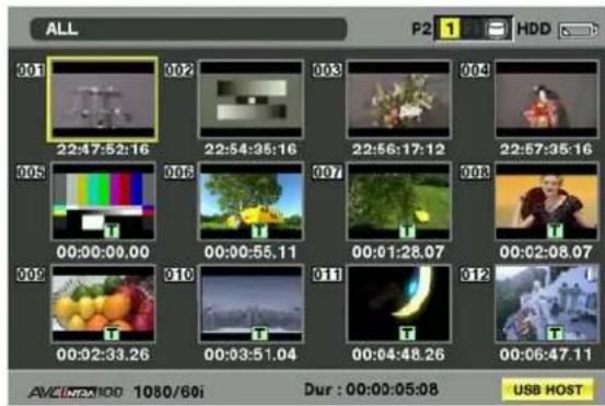 PANASONIC AG-HPX300P - Press the THUMBNAIL button. - 1