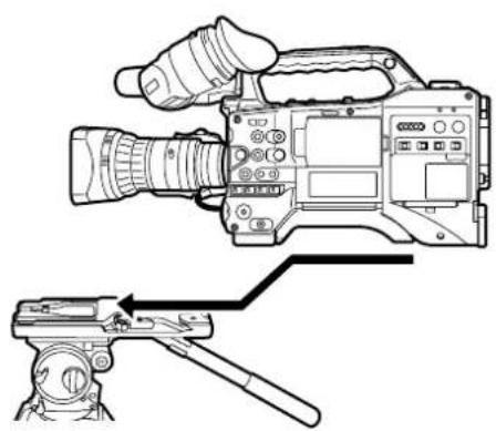 PANASONIC AG-HPX300P - Attach the camera to the tripod adapter. - 1