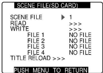 PANASONIC AG-HPX300P - Saving scene files and other settings on SD memory cards - 2