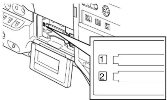 PANASONIC AG-HPX300P - Insert a P2 card in the card slot and close the slot cover. - 1