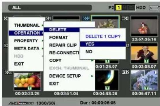 PANASONIC AG-HPX300P - Deleting Clips - 1