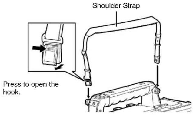 PANASONIC AG-HPX300P - Attaching the Shoulder Strap - 1