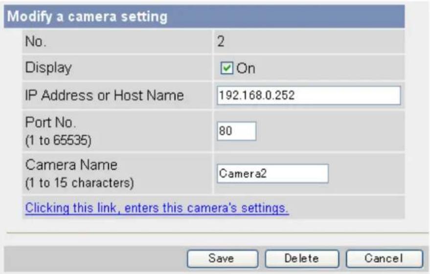 PANASONIC BL-C131A - Modifying previously registered cameras - 1