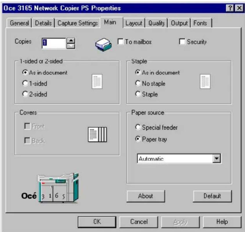 Océ 3165 - Customizing general settings - 1