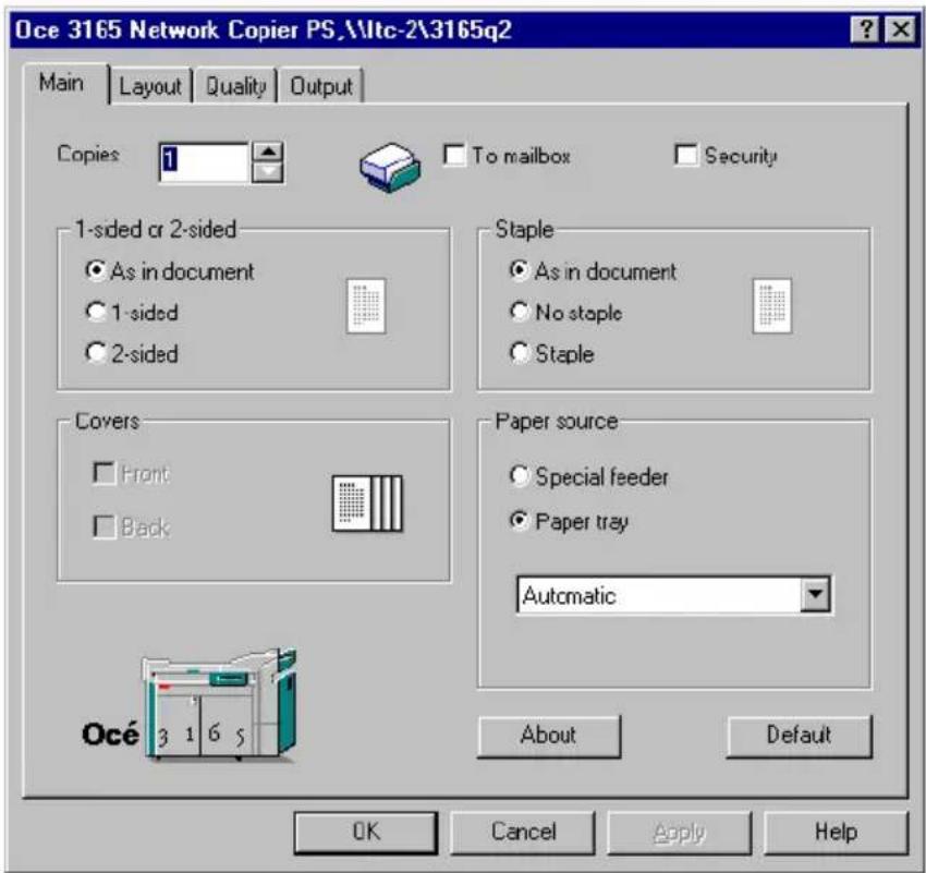 Océ 3165 - ▼ Printing a document using the Océ 3165 printer driver (Windows3.x/95/NT4) - 1