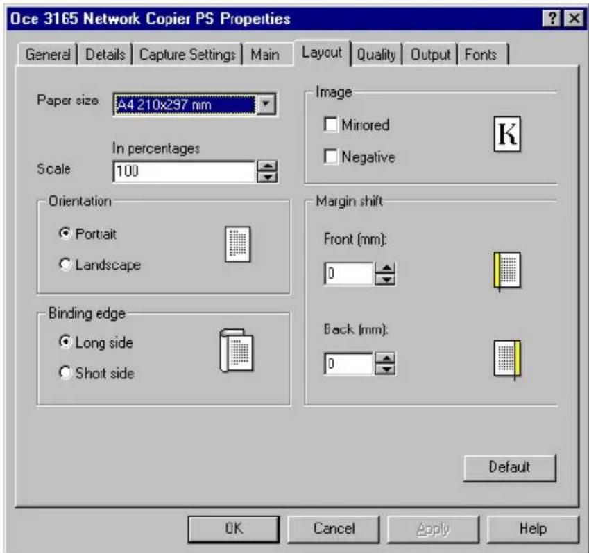 Océ 3165 - ▼ Customizing layout settings - 1