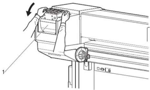 Mutoh VJ-1638 - When inserting Ink cartridges horizontally - 1