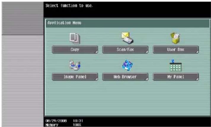 KONICA MINOLTA bizhub 223 - [Application Menu] - 1