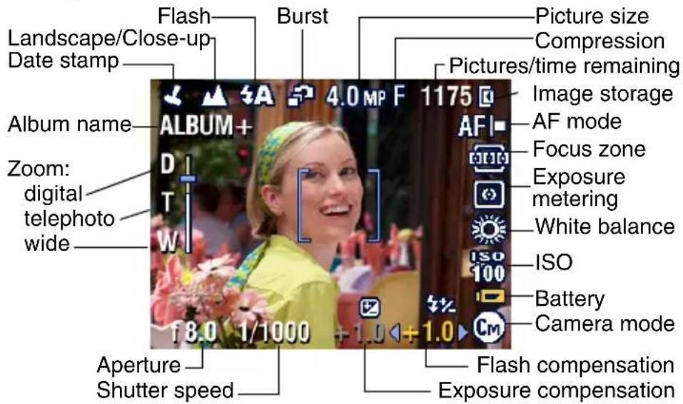KODAK EasyShare DX7440 Zoom - Checking camera status in capture mode - 1
