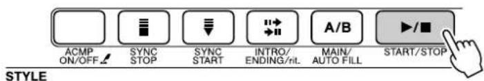 YAMAHA PSR-E403 - Press the [START/STOP] button. The style rhythm will start playing. - 1