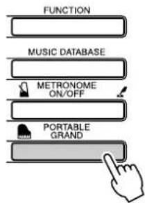 YAMAHA PSR-E403 - Press the [PORTABLE GRAND] button. - 1