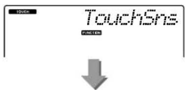YAMAHA PSR-E403 - Press and hold the [TOUCH ON/OFF] button for longer than a second so that the Touch Sensitivity item appears. - 2