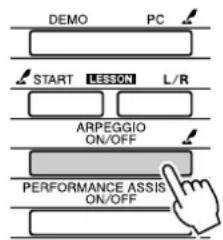 YAMAHA PSR-E403 - Press the [ARPEGGIO ON/OFF] button to turn the arpeggio function on. - 1