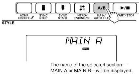 YAMAHA PSR-E403 - Press the [MAIN/AUTO FILL] button. - 1