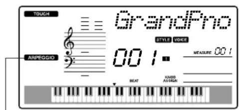 YAMAHA PSR-E403 - Press the [ARPEGGIO ON/OFF] button to turn the arpeggio function on. - 2