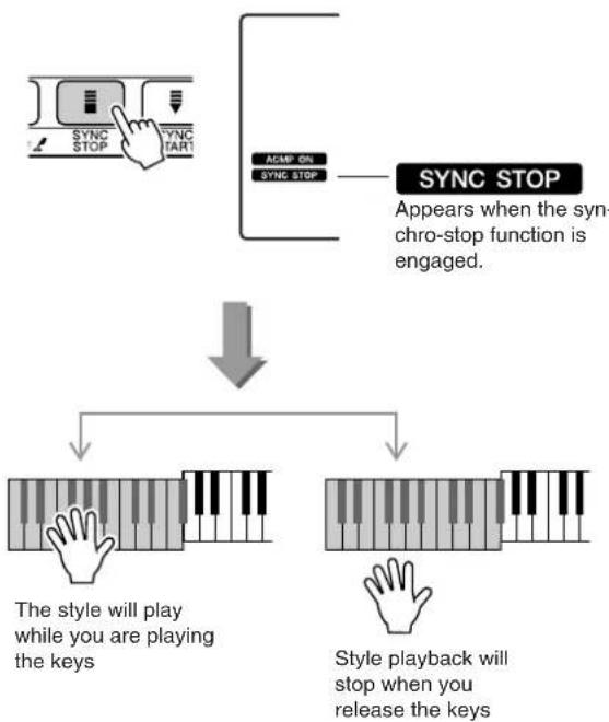 YAMAHA PSR-E403 - ●Synchro Stop - 1