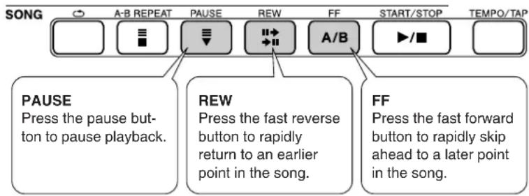 YAMAHA PSR-E403 - Song Fast Forward, Fast Reverse, and Pause - 1
