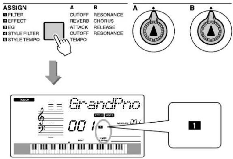 YAMAHA PSR-E403 - Assigning Effects to the Knobs - 1